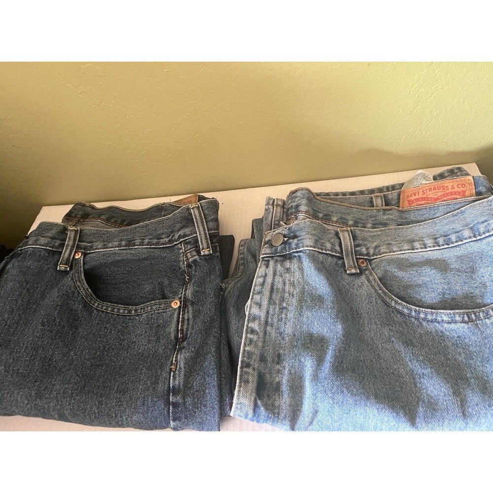 Two Pairs Levi’s 505 Men’s Jeans 42x29 Regular Fit Blue Classic Straight Leg